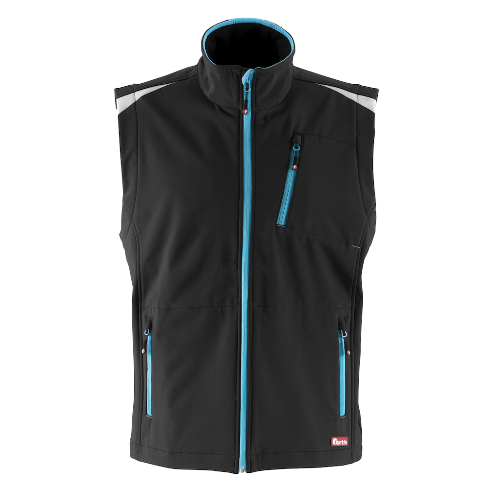 Softshellweste twenty-four FORTIS Herren Weste 24, schwarz/türkis, Gr.M