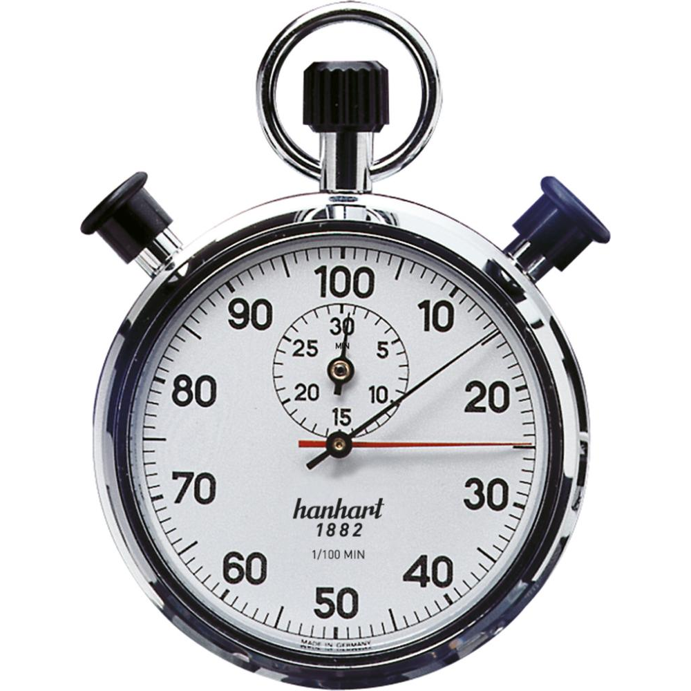 Präzisions-Doppel-Stoppuhr Additions-Doppelstopper 1/100-Min. 30Min. HANHART