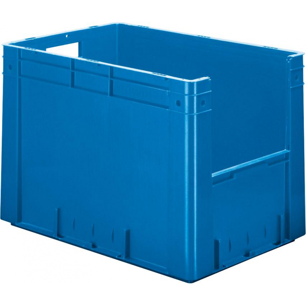 Schwerlast-Sichtlagerkasten VTK 600/420-4 Sichtlagerkasten blau B400x T600x H420 mm Auflast 600kg, VE 2 mit Griffloch
