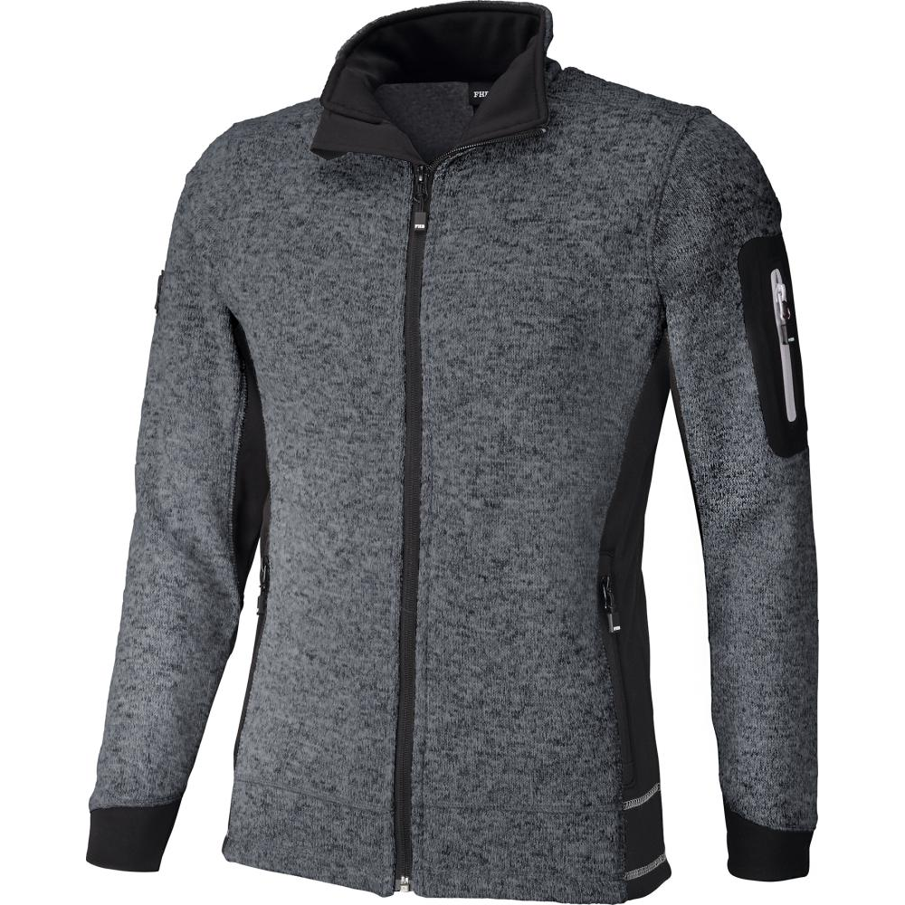 Strick-Fleecejacke Christoph Strick-Fleece-Jacke anthrazit, schwarz- Gr.2XL