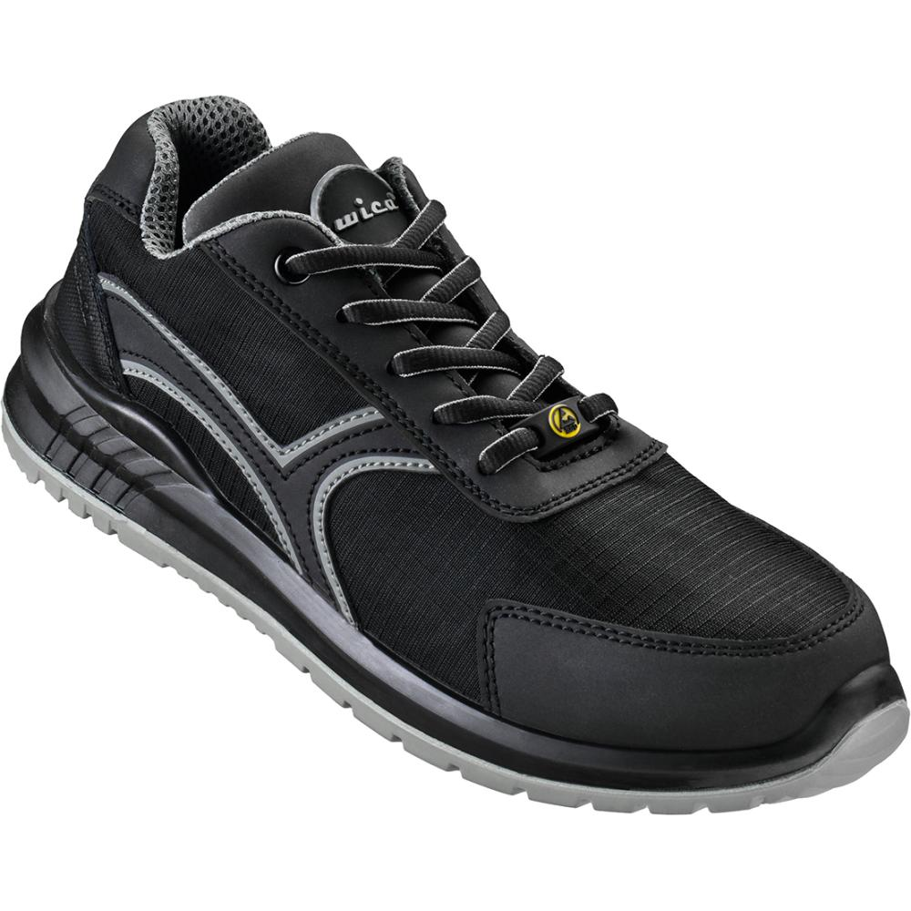 Sicherheitshalbschuh Sassnitz Nuovo, S1P FO SR ESD Halbschuh Schwarz/grau Gr, 37. Wica