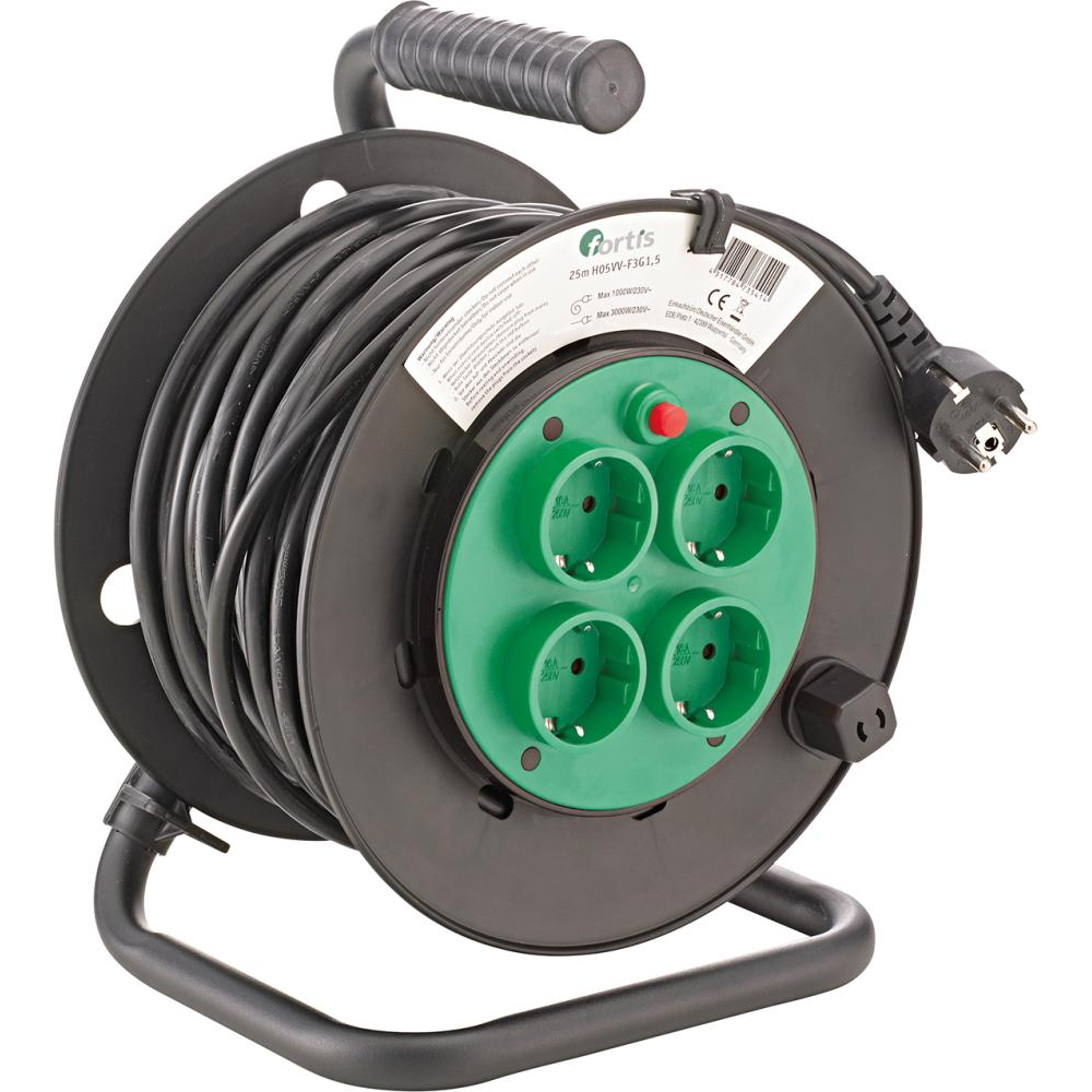 Kunststoff-Kabeltrommel, PVC Kabeltrommel Kunststoff H05VV-F3G1,5 25m FORTIS
