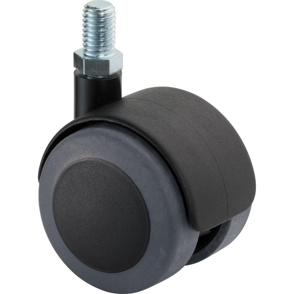 Kunststoff Doppelrolle F76 mit Gewindestift -40mm M8 x16 F76.040.G08