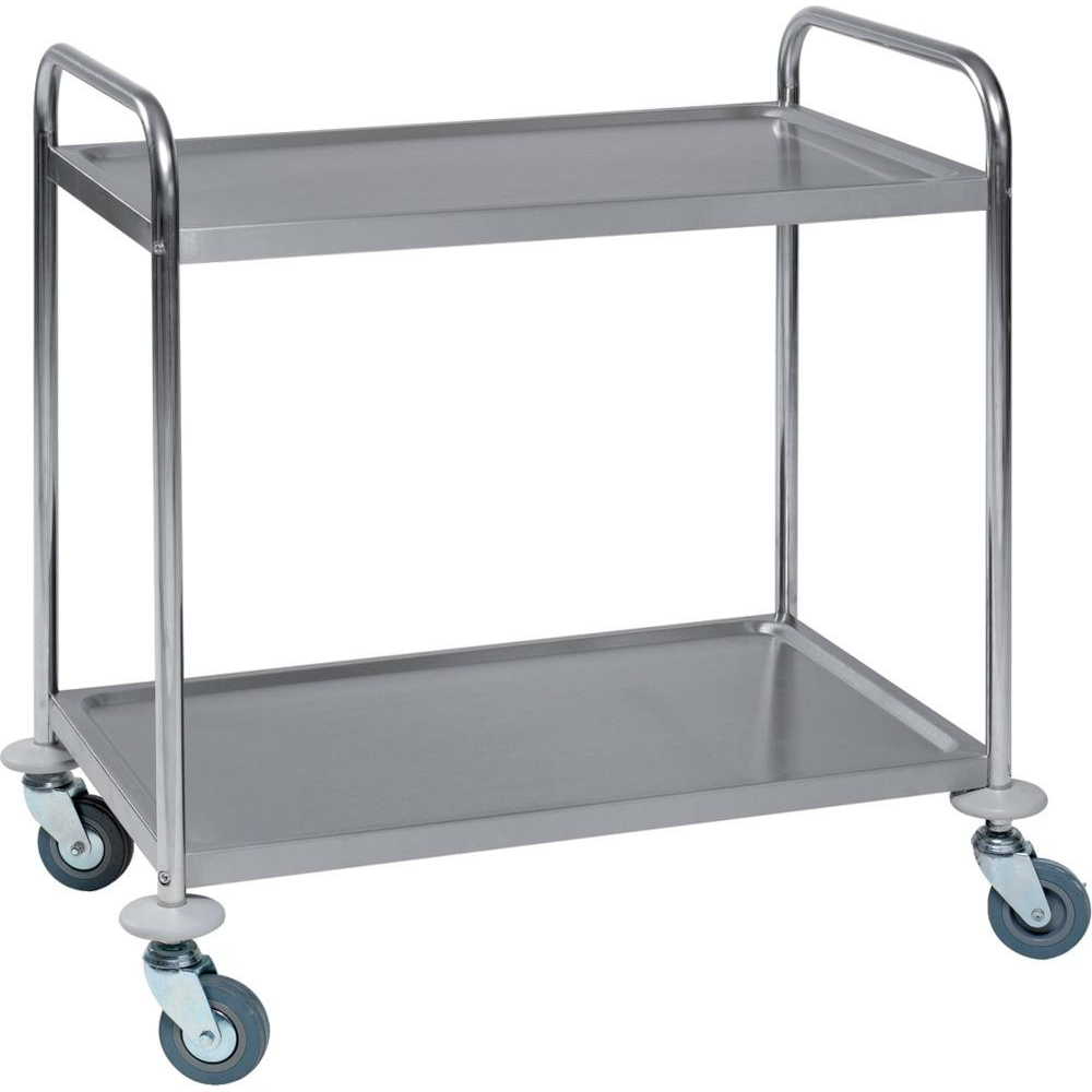 Tisch- und Servierwagen, aus Edelstahl Tischwagen m. 2 Lade 825x500