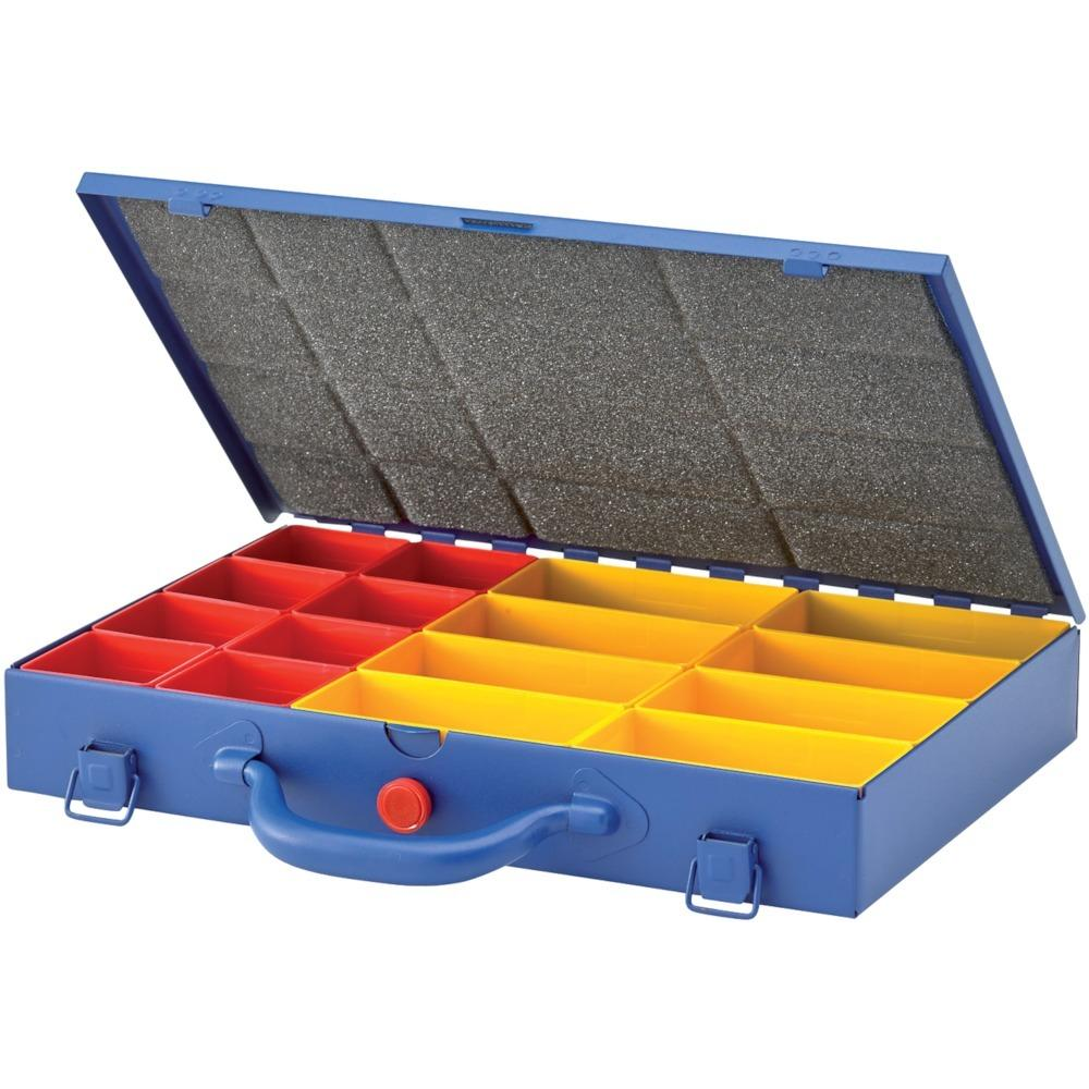 Sortimentskasten, Höhe 50/95 mm Metall-Sortimentskasten B330x T220x H50 mit 16 Boxen