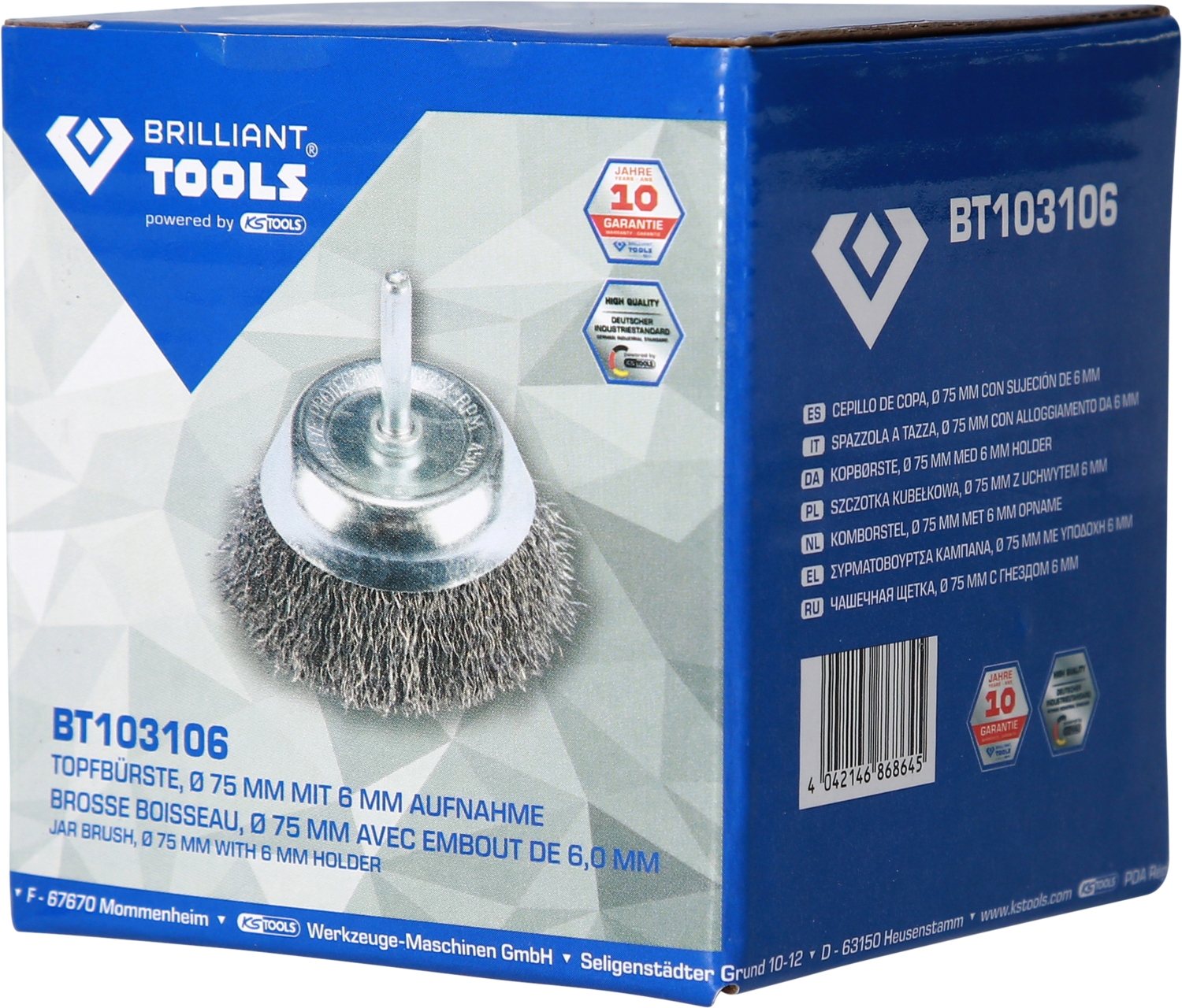 Brilliant Tools  Topfbürste, Ø 75 mm mit 6 mm Aufnahme