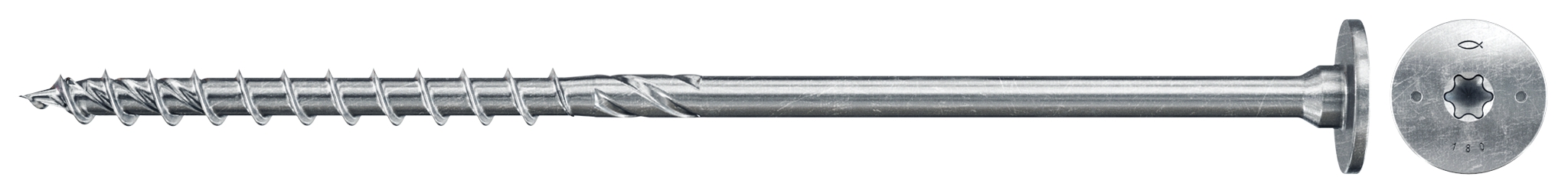 Fischer FPF II STP 8,0 x 380 BC 50. Die kraftvolle Holzbauschraube mit Stufensenkkopf, Innenstern-Aufnahme und Teilgewinde