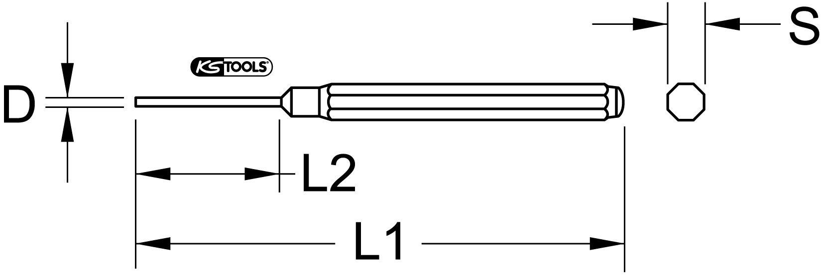 KSTOOLS Splintentreiber, XL, 8-kant, Ø 2mm