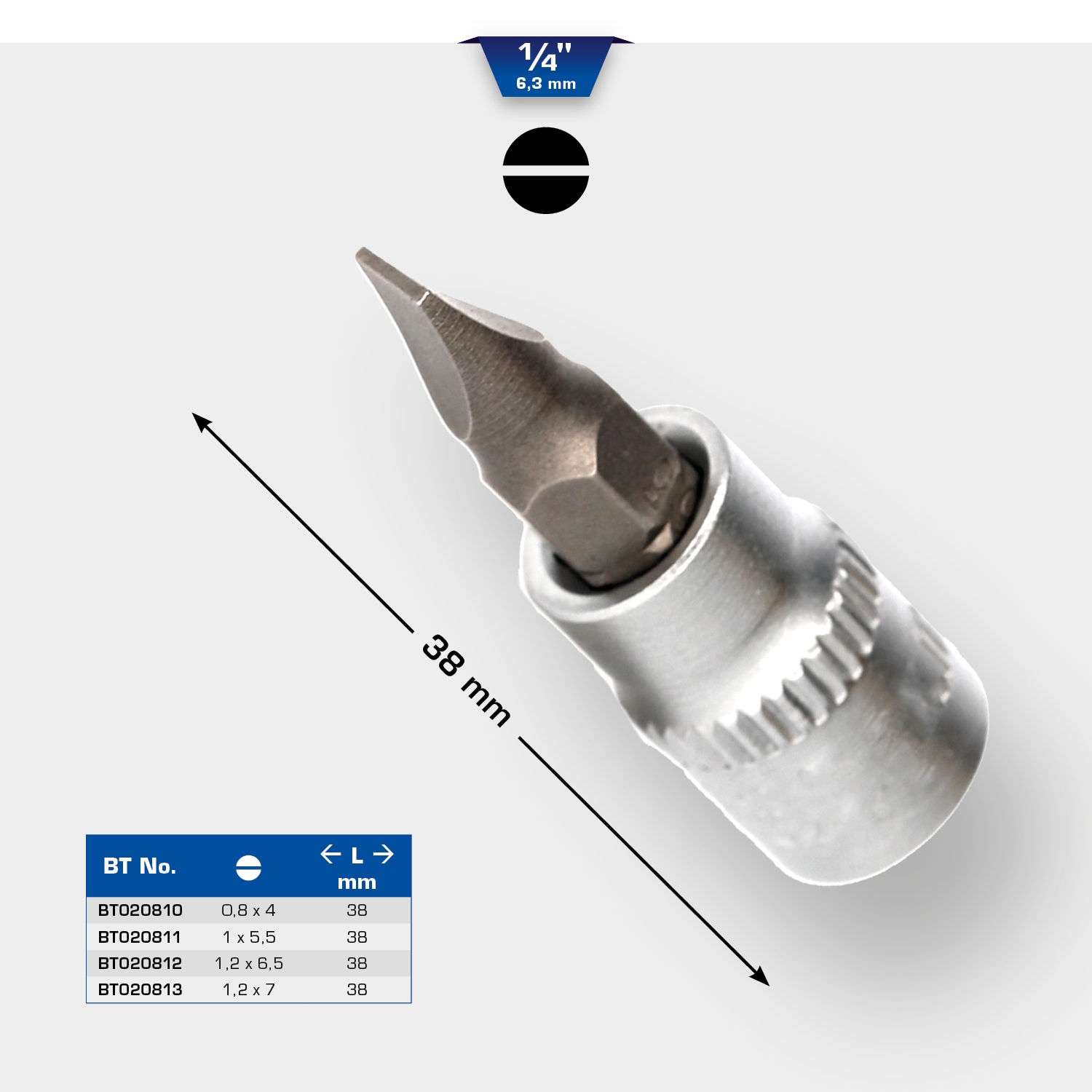 Brilliant Tools  1/4" Schlitz Bit-Stecknuss, 1,2 x 6,5 mm