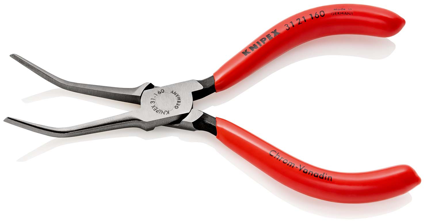 KNIPEX 31 21 160 SB Greifzange (Nadelzange) mit Kunststoff überzogen schwarz atramentiert 160 mm (SB-Karte/Blister)