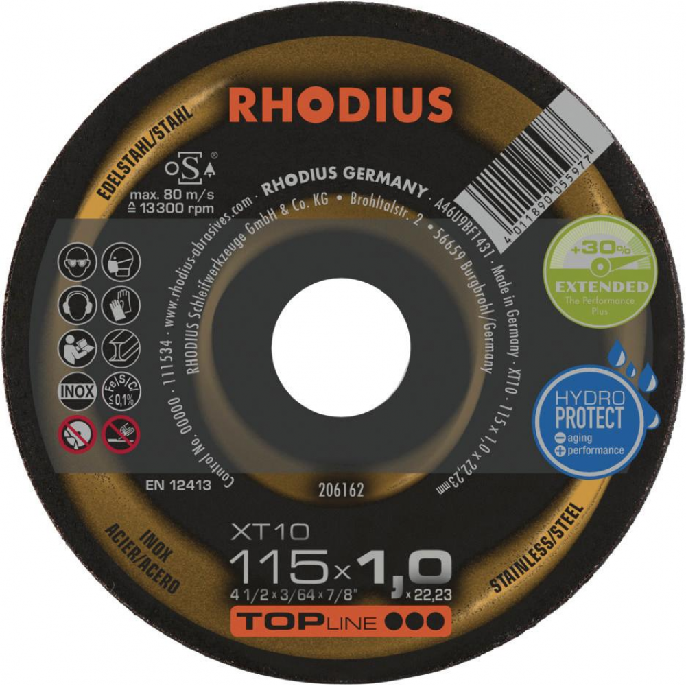 Trennscheibe XT10 für Edelstahl 115 x 1,0mm Rhodius