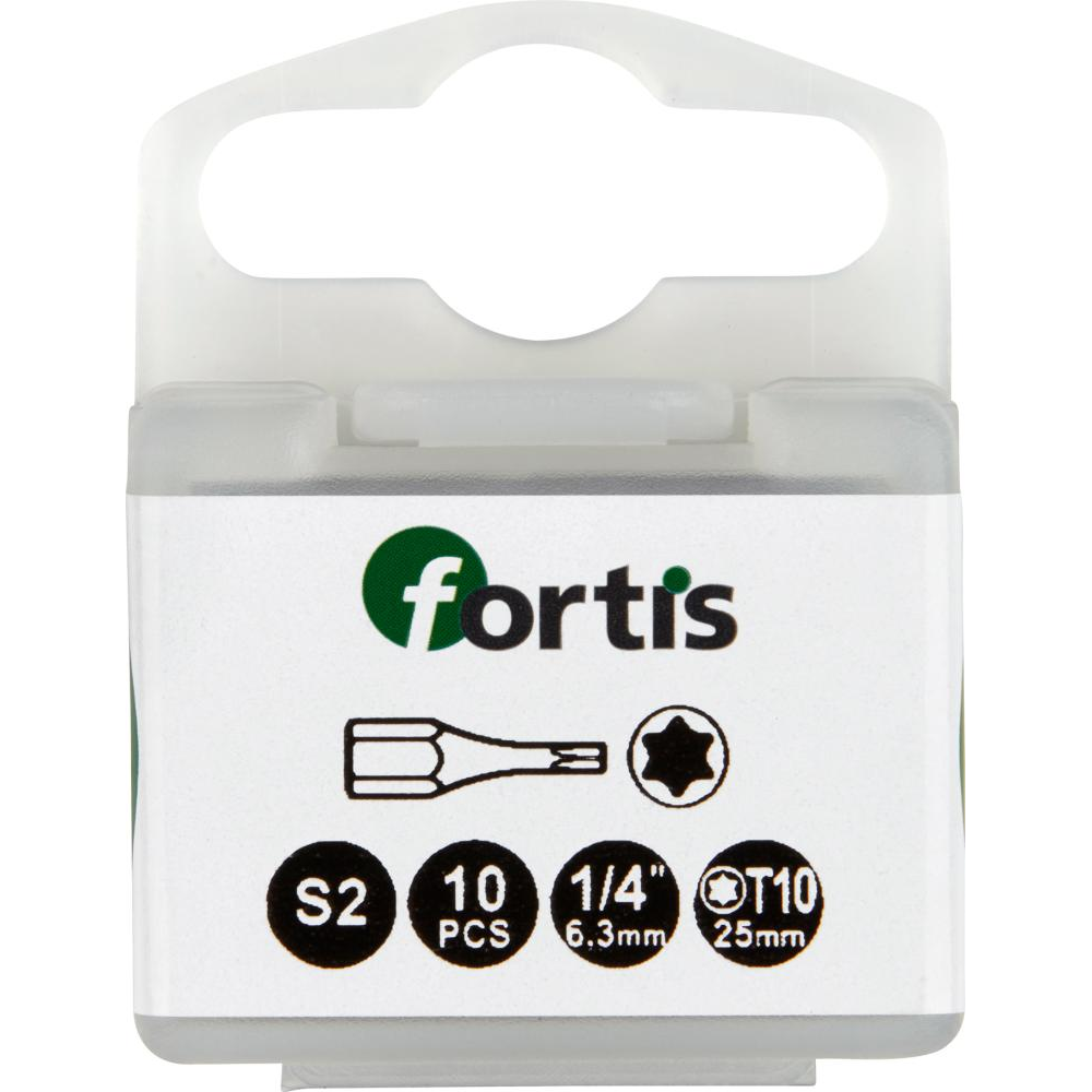 Bit 1/4" für TORX-Schrauben Torsion DIN3126 C6,3 T10x25mm 10er Pack FORTIS