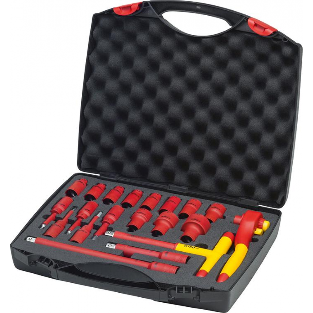 VDE-Steckschlüssel-Garnitur 1/2" Steckschlüssel-Satz VDE 20-teilig im Koffer Wiha