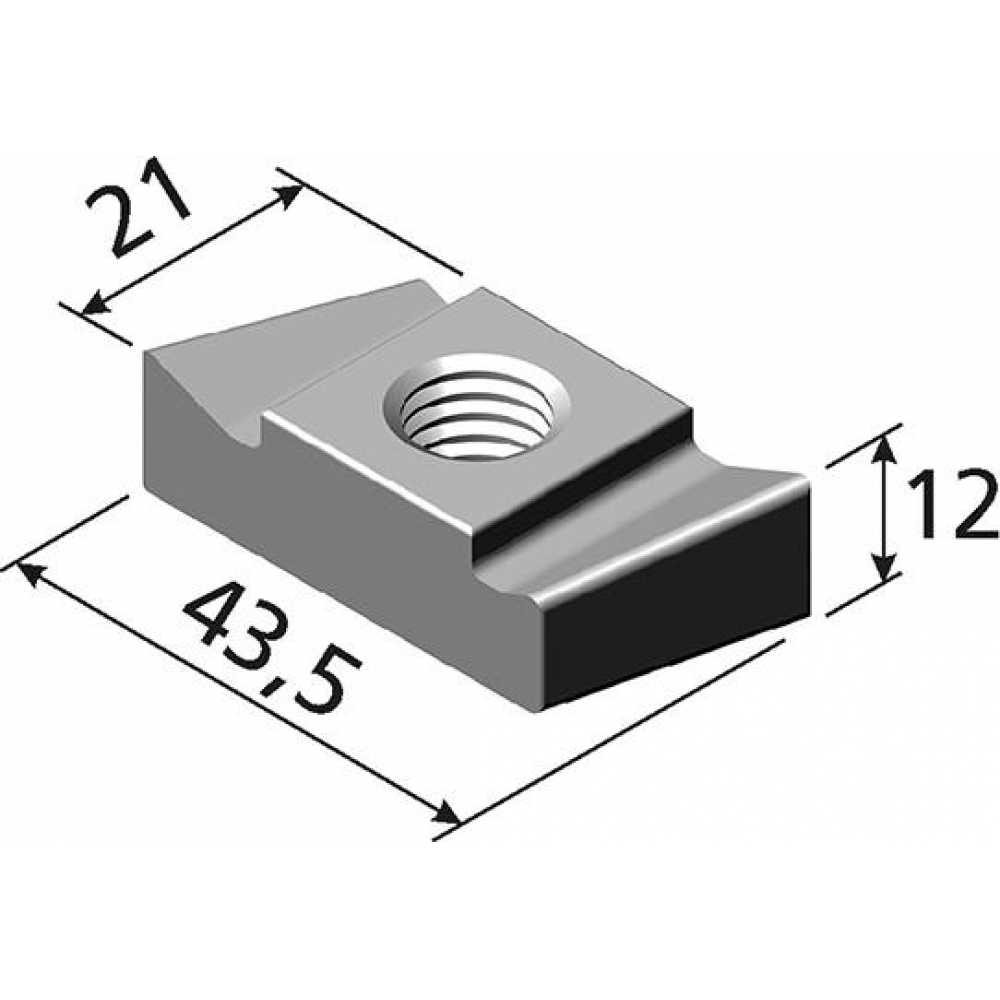 Hakenkopf-Gewindeplatte 50/30 M16 verzinkt Handelsverpackung