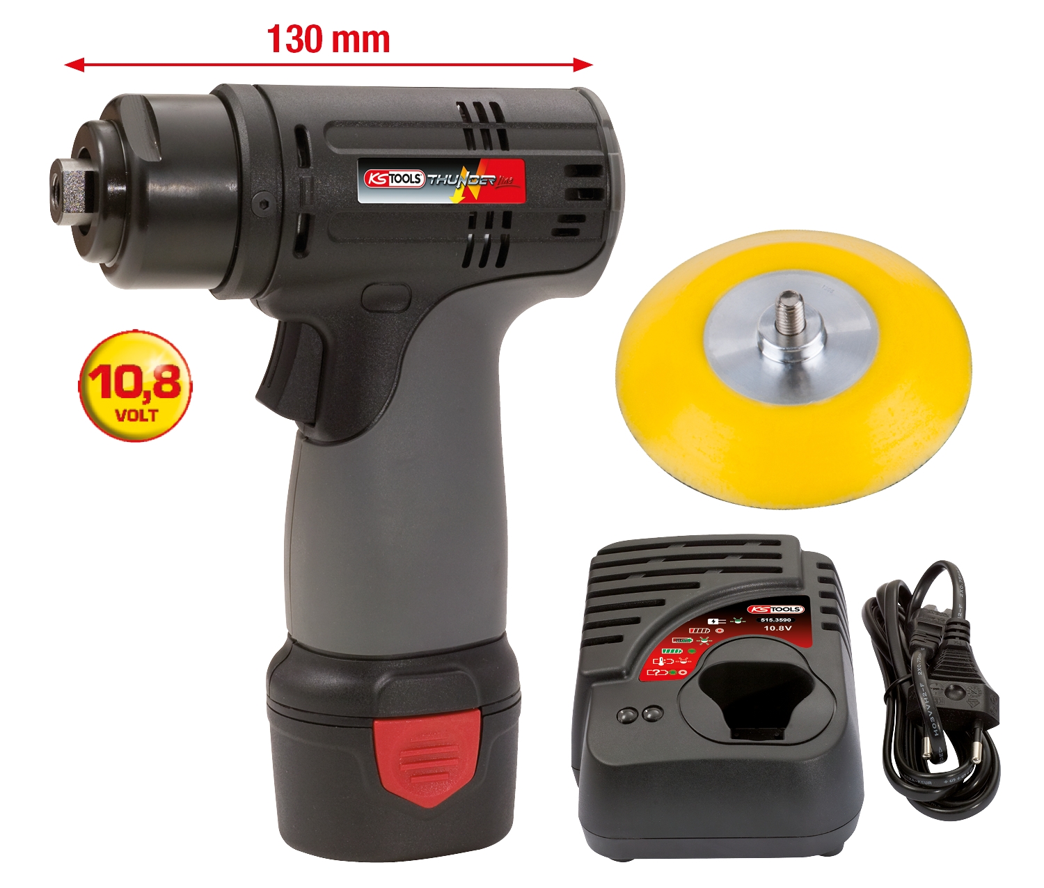 KSTOOLS Akku-Schleifmaschine, 3.200 U/min 10,8V, mit 1 Akku und 1 Ladegerät
