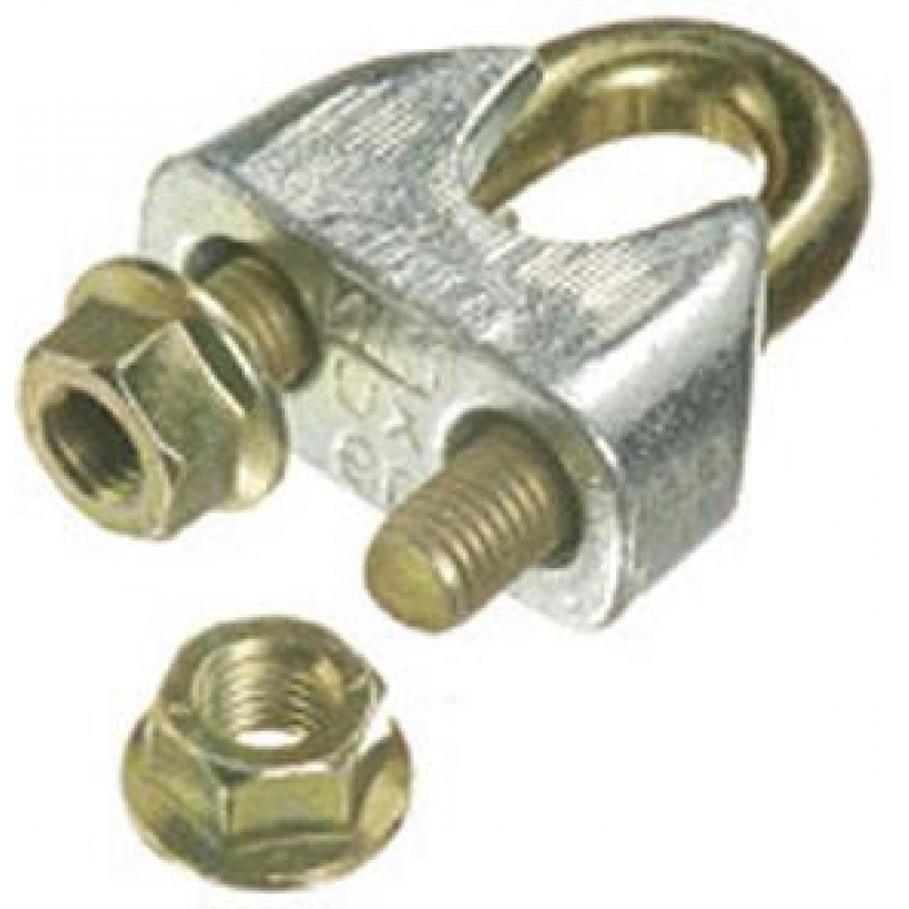 Sicherheits-Drahtseilklemme 13mm M12 1/2" DIN 1142 (ehem.) EN 13411-5 Stahl galvanisch verzinkt gelb chromatiert
