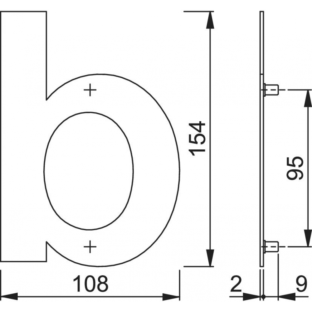 Buchstaben Buchstabe b Edelstahl