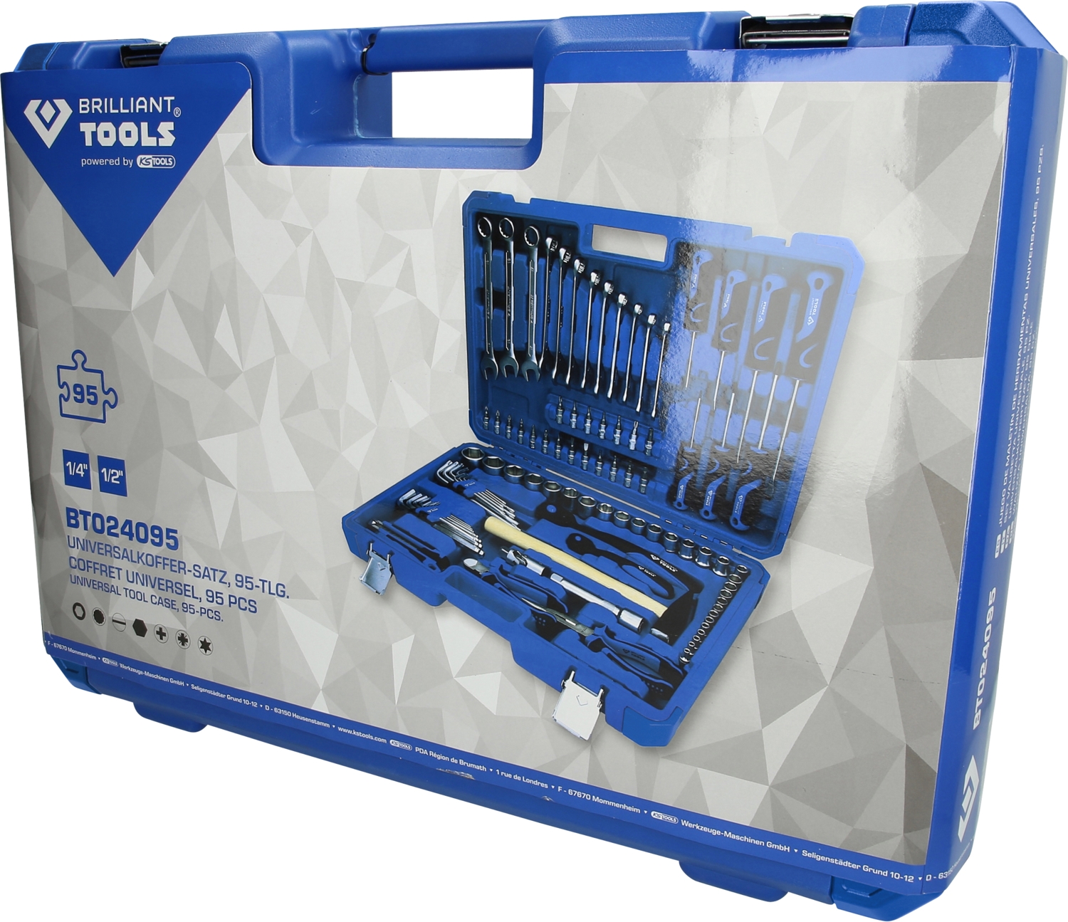 Brilliant Tools  1/4" + 1/2" Universal-Werkzeug-Satz, 95-tlg