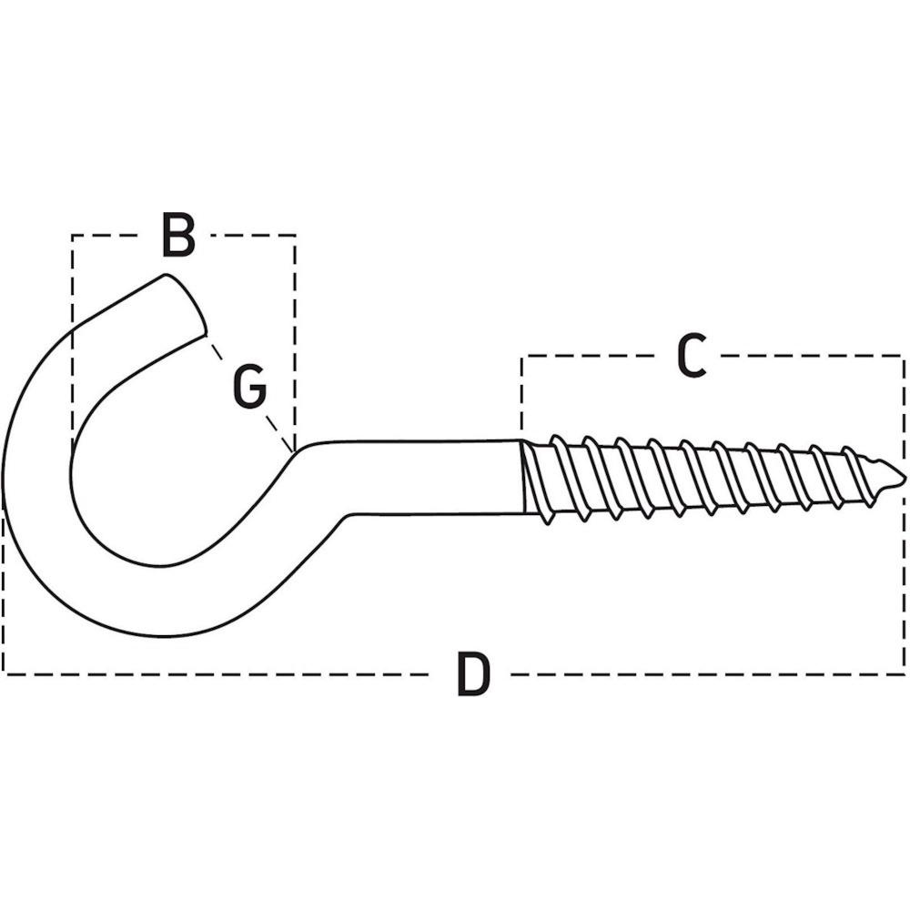 Deckenhaken 17/120x4,4 V2A eng