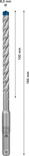 Hammerbohrer EXPERT 8x100x165mm BoschVE à 50 StückSDS plus-7X