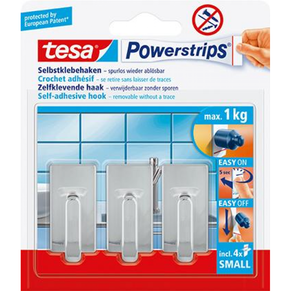 tesa Powerstrips System-Haken, Small Haken Classic chrom