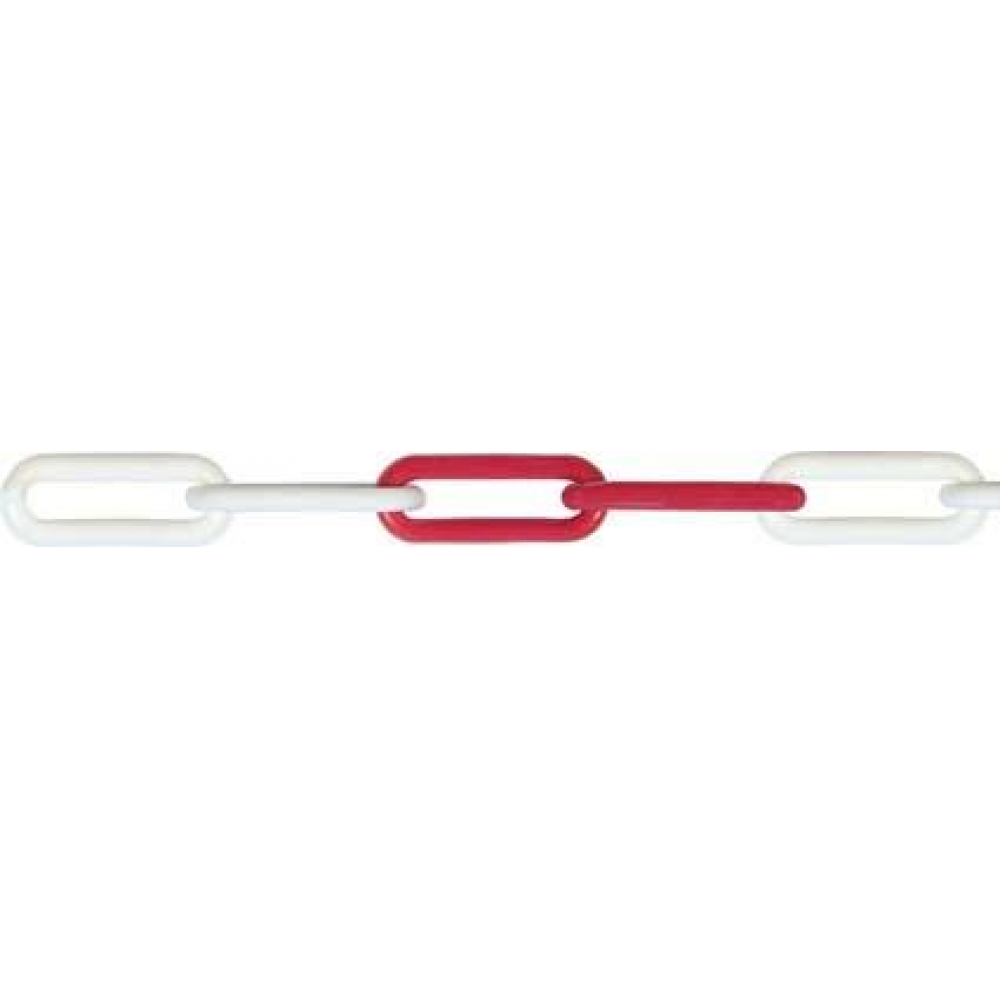 Kunststoffkette 6,0 mm Bundweite rot-weiss Polyethylen PÖSAMO 50m