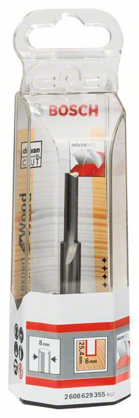 Bosch Nutfräser Expert for Wood, Voll-Carbide, 8 mm, D1 6 mm, L 25,4 mm, G 76 mm