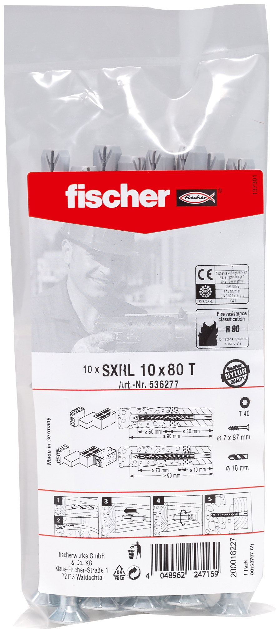 Fischer SXRL 10 x 80 T B NV. Der Vielseitige mit multipler Verankerungstiefe