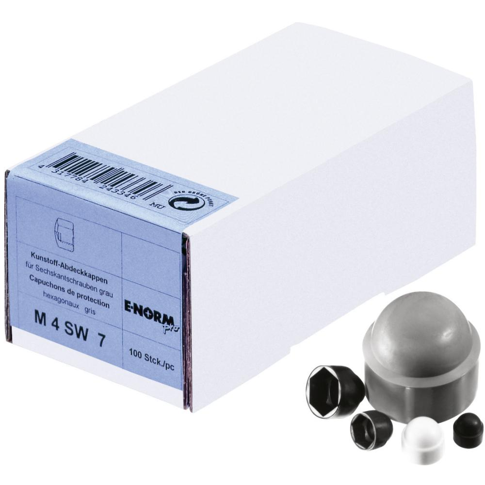 Abdeckkappe M10 SW17 E-NORMpro Polyethylen schwarz Kunststoff für 6-kant-Schrauben