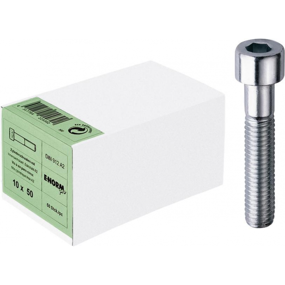 Zylinderschraube M10x50 DIN 912 mit Innen-6-kant Edelstahl A2 E-NORMpro HP