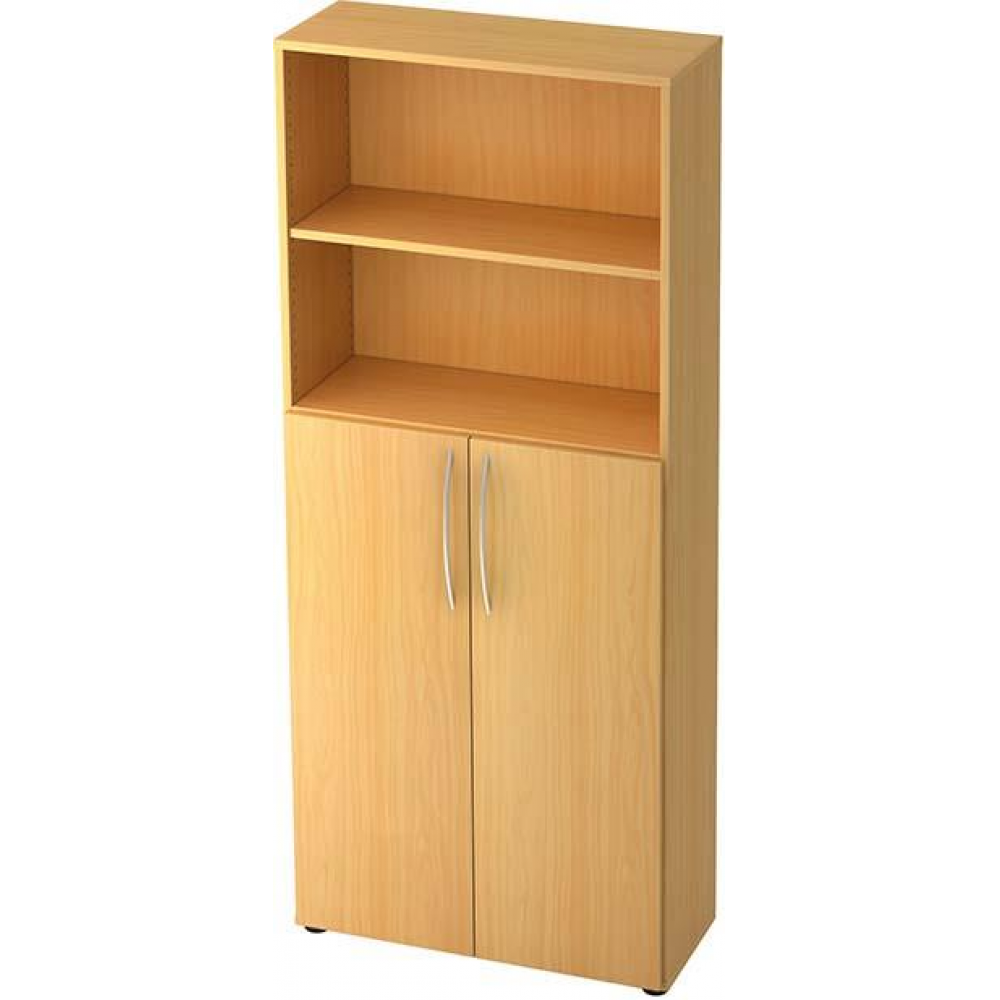 Schrank, Türen unten, 5 Ordnerhöhen OH Tür Buche