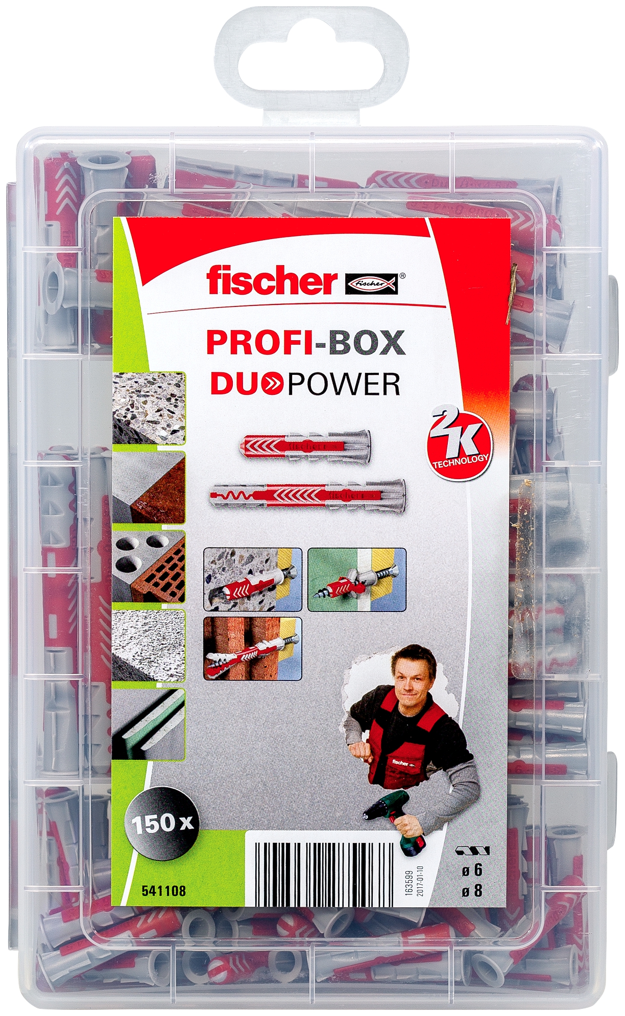 Fischer PROFI-BOX DuoPower short/long (NV). Die praktische PROFI-BOX mit Fischer DuoPower 6 und 8 in Kurz- und Langversion.