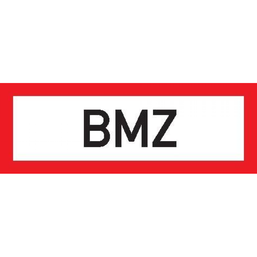 Hinweisschild, BMZ-Brandmeldezentrale, nicht langnachleuchtend Brandschutzschild Folie B297x H105 mm Brandmeldezentrale