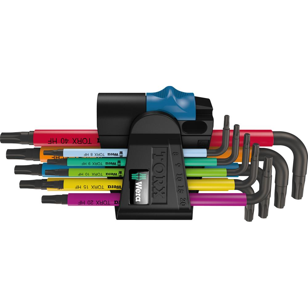 Winkelschraubendreher-Satz für TORX, mit Haltefunktion, Nr. 967 SL/9 HF 1 Winkelschraubendr.-Satz 9t Multicolor Wera