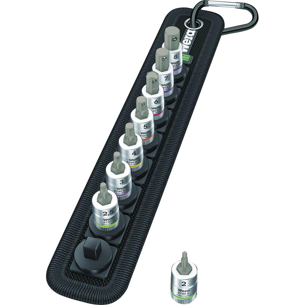 Schraubendreher-Einsatz-Garnitur 3/8", Zyklop, für 6-kant-Schrauben, Nr. Belt B 2 Schraubendrehereinsatz Satz mit Haltefunktion Innensechskant"