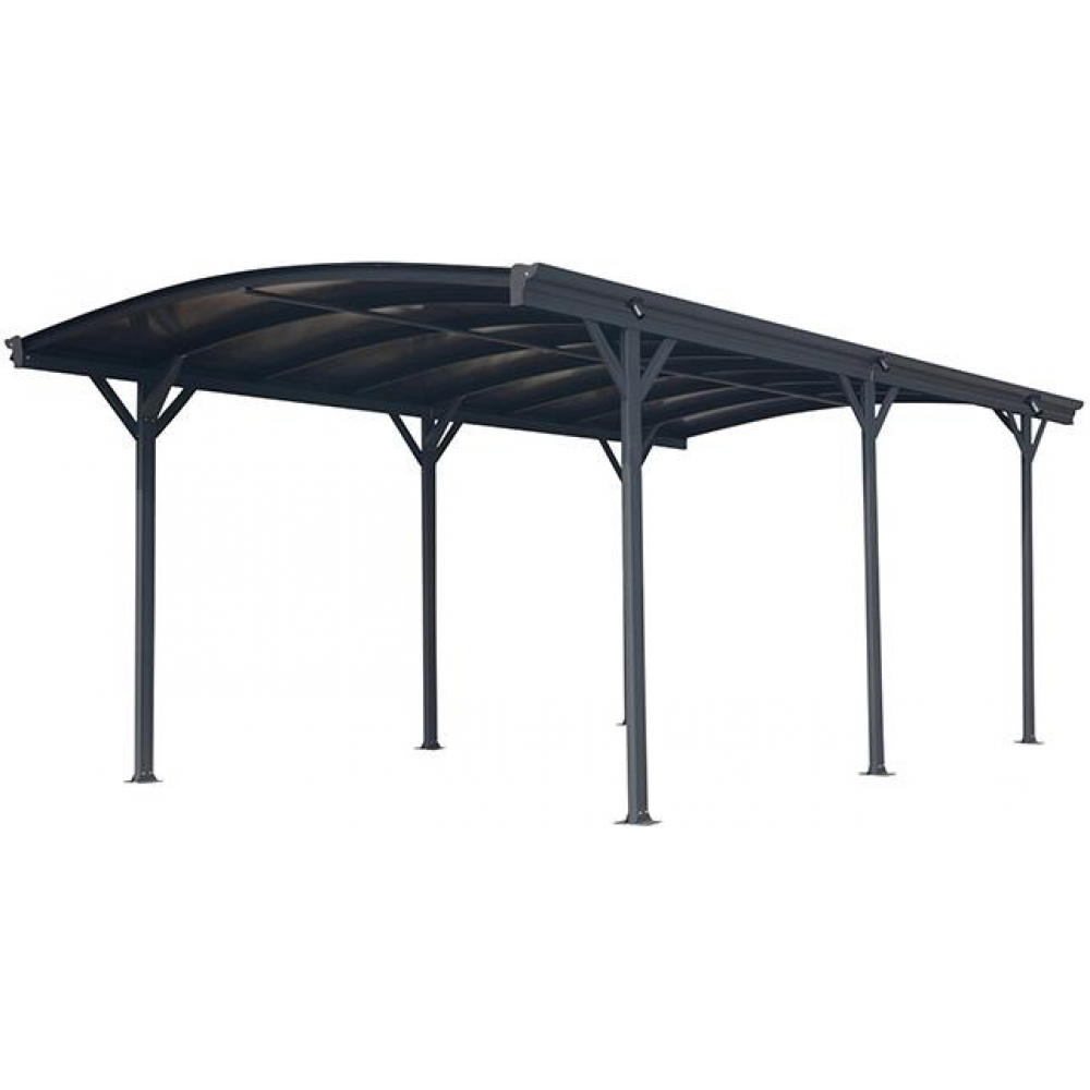 Carport mit gewölbtem Dach und 6 Pfosten Carport6 Standfuße300 x 505 206/219 cm Beschaffungsartikel