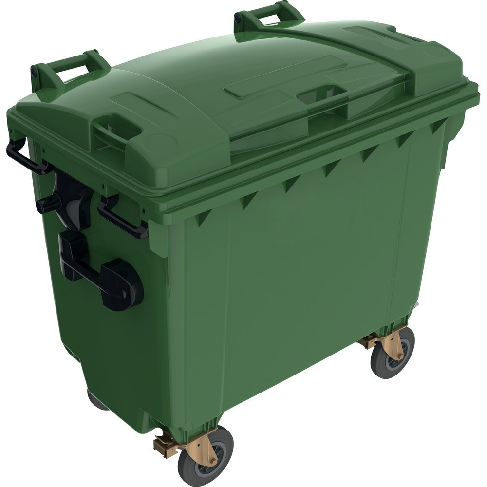 Müllcontainer, Kunststoff, mit Flachdeckel 1.1cbb anthra