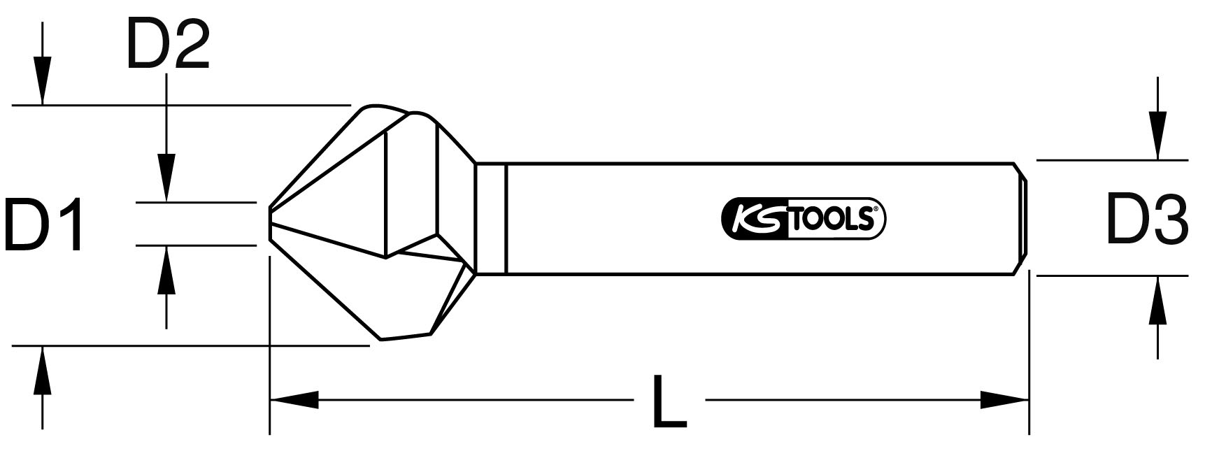 KSTOOLS HSS TiN Kegel- und Entgratsenker 90°, 15mm