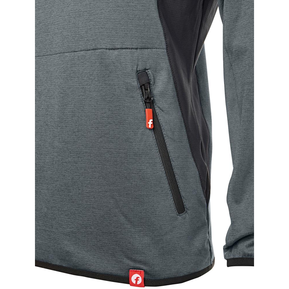 Fleecepullover Gr. M grau/schwarz meliert Fortis Elements
