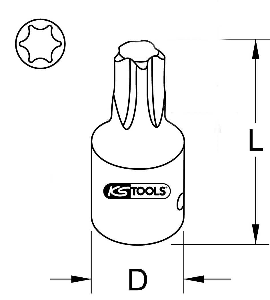 KSTOOLS 1/2" Kraft-Bit-Stecknuss Torx, kurz, T40