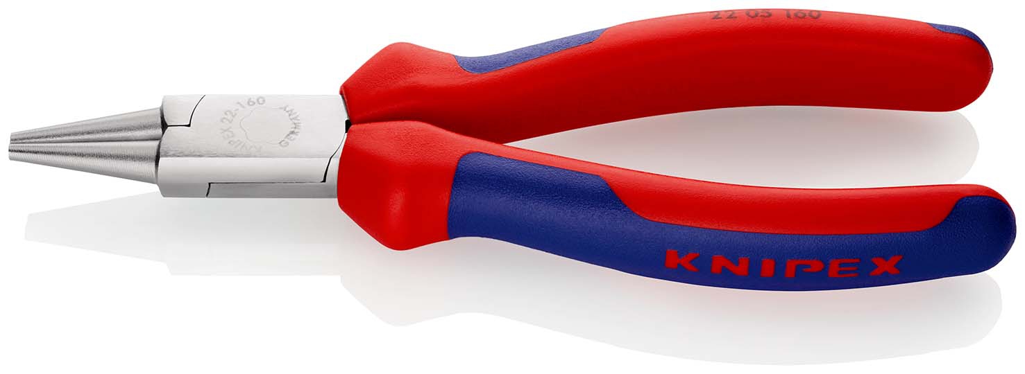 Rundzange verchromt mit Griffen mit PVC-Überzug160mmKNIPEX