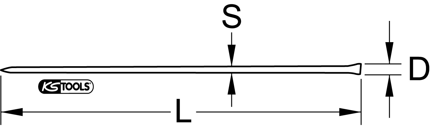 KSTOOLS Brecheisen, 8-kant, 1,25 m