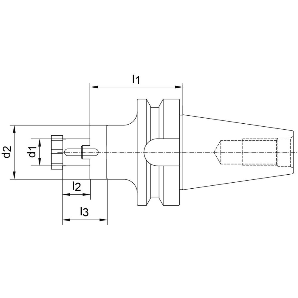 Kombi-Aufsteckfräsdorn Kombi-Aufsteckfräserdorn JISB6339AD BT40 22mm A100 FORTIS