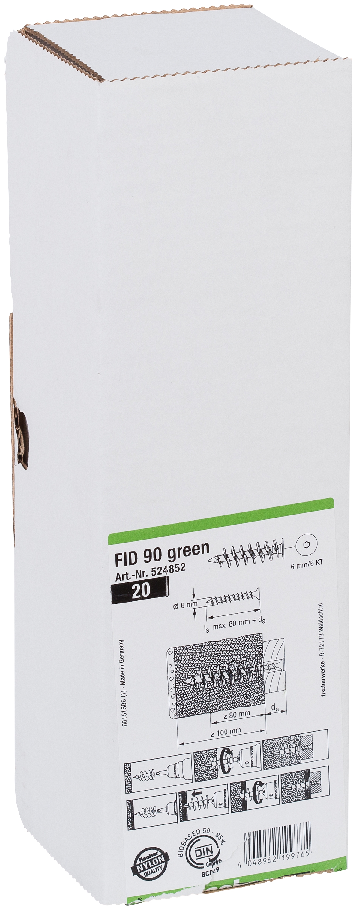 Fischer FID Green 90. Wärmebrückenfreies Befestigen in Dämmstoffen.
