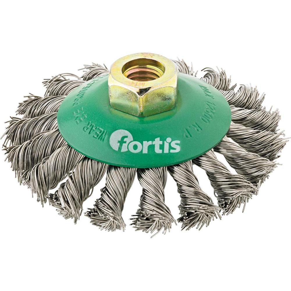 Kegelbürste Edelstahl 100mm gezopft FORTIS