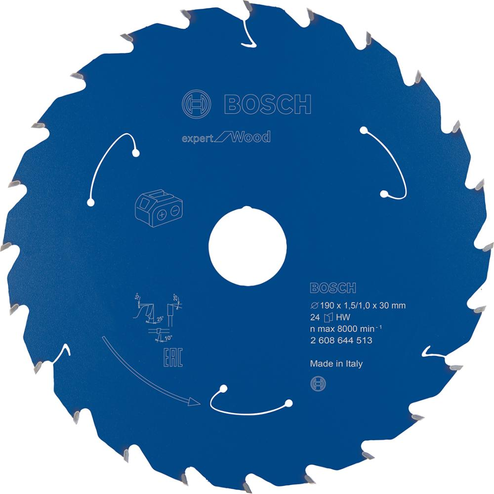 Kreissägeblatt Expert for Wood für Akkusägen HM-Kreissägeblatt 190x1,5/1x30 24Z Bosch VE  1 Stück f