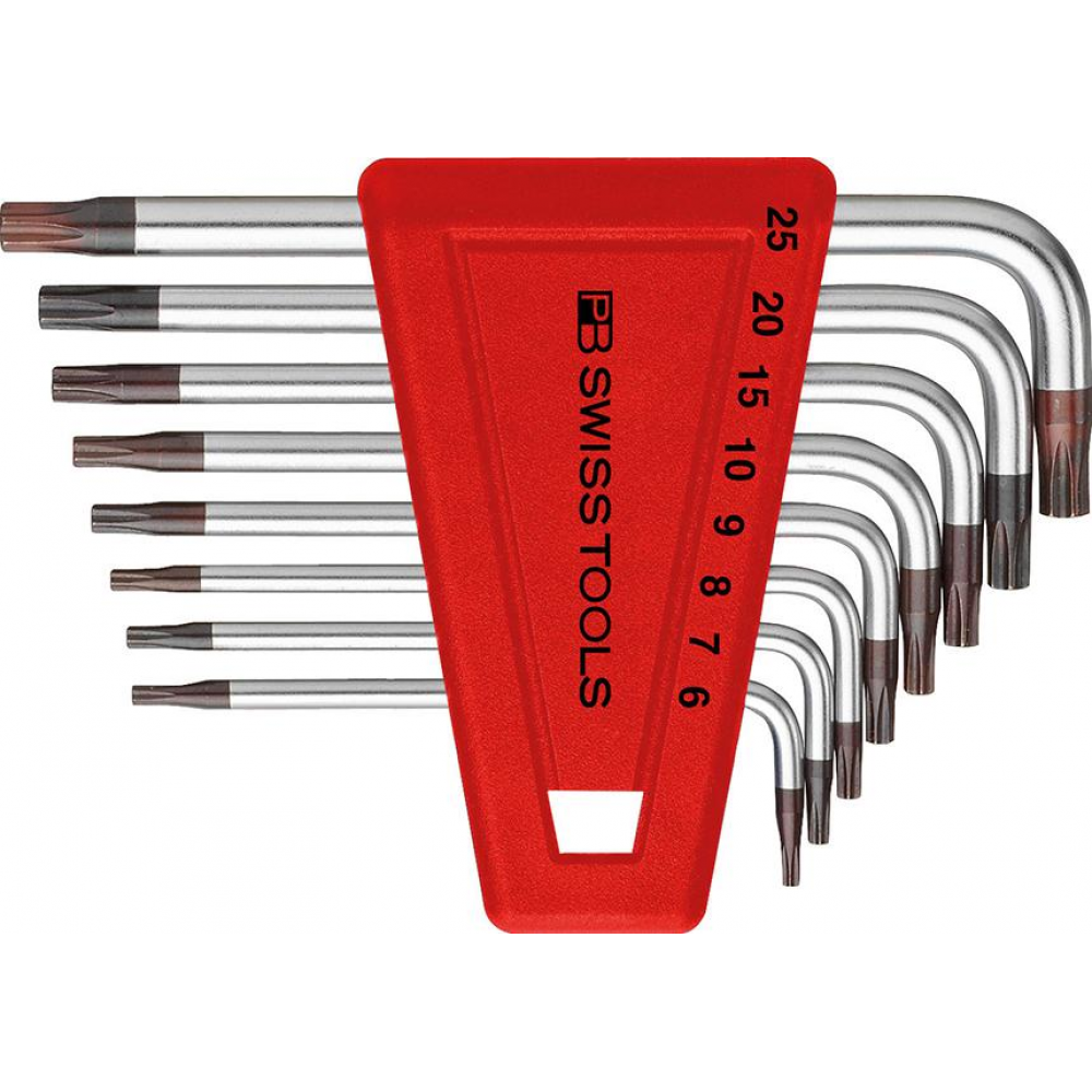 Winkelschraubendreher-Satz für TORX-Schrauben, Nr. PB 410 Winkelschraubendreher- Satz im Kunststoffhalter 8-teilig T6-T25 Swiss Tools