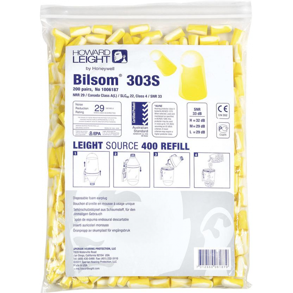 Einweg-Gehörschutzstöpsel Bilsom 303 Gehörschutzstöpsel Bilsom303 S (20 Pack a 10 Paar)