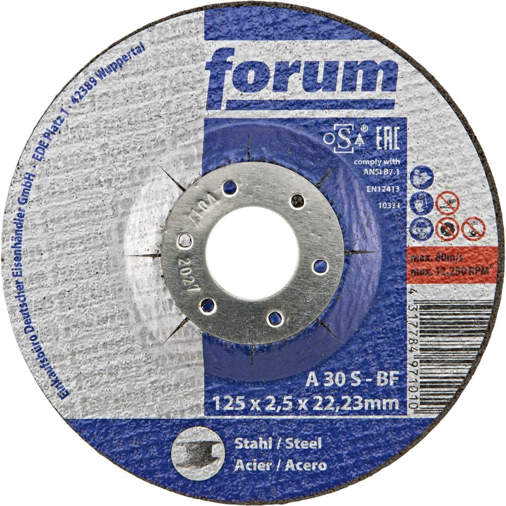 Trennscheibe Stahl 125 x 2,5 mm, T41 gerade FORUM