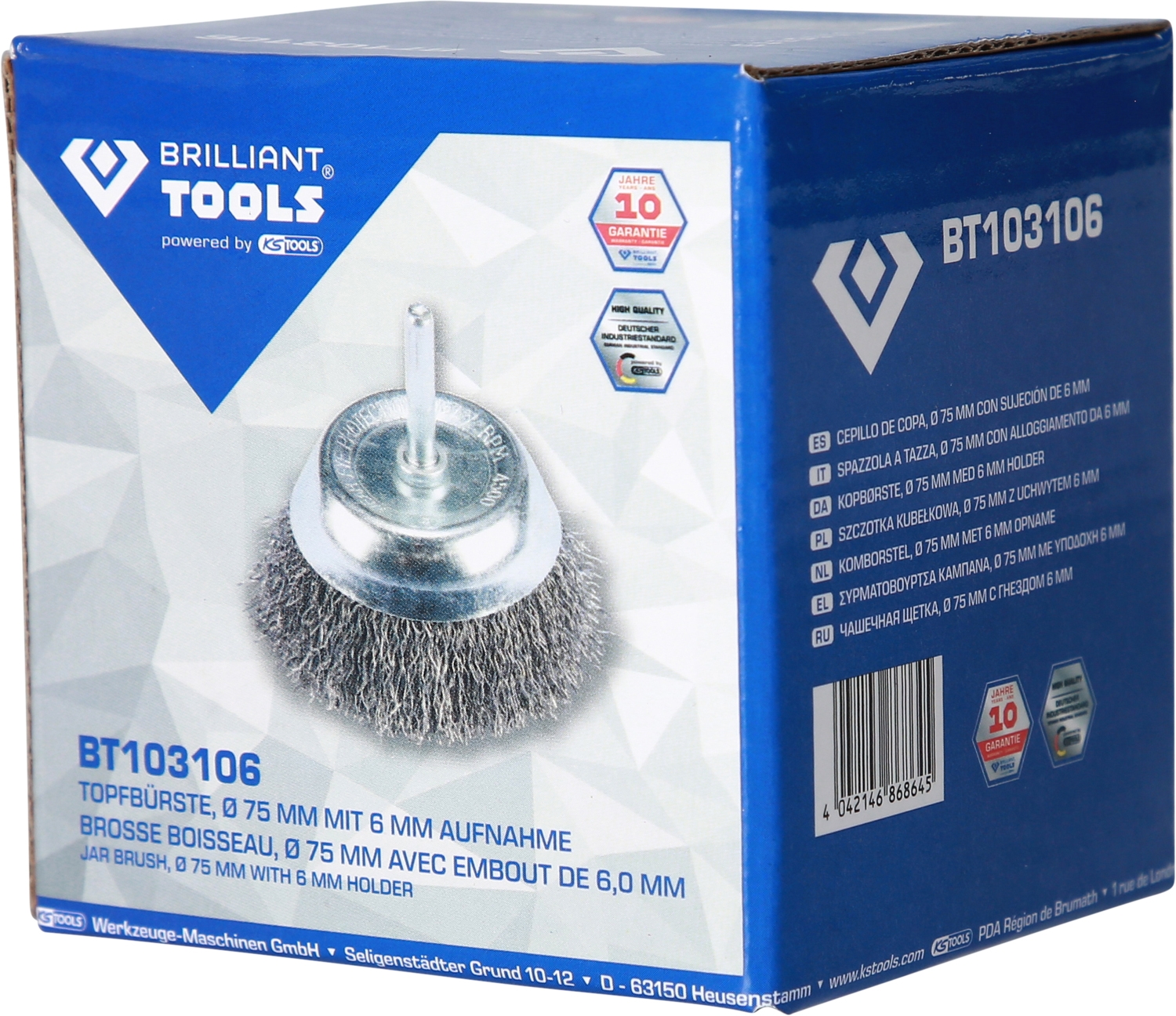 Brilliant Tools  Topfbürste, Ø 75 mm mit 6 mm Aufnahme